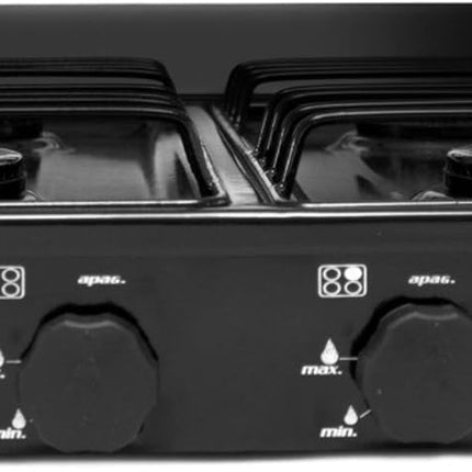 Super Flama 4Q-N Parrilla de Gas 4 Quemadores con Cubierta Porcelanizada Negro