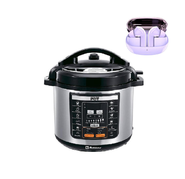 Olla de presión Koblenz Kitchen Magic Pop KMP-1000 IN electrica + Audífonos Inalámbricos Fussion EP-10043PR Bluetooth de Regalo