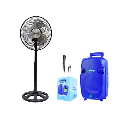 Paquete Bafle Recargable 12" Fussion PBS-12JELLY-RY Bluetooth + Ventilador MTZ TOYS FAN-10 360 Multi Oscilación