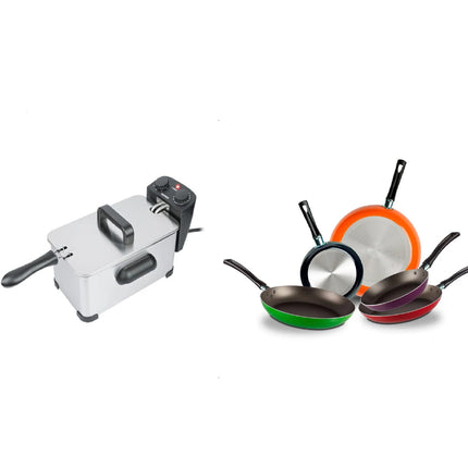 Combo Freidora de inmersión Daewoo DDF-364 cap 3 Lts con control de temperatura potencia de 1700W +