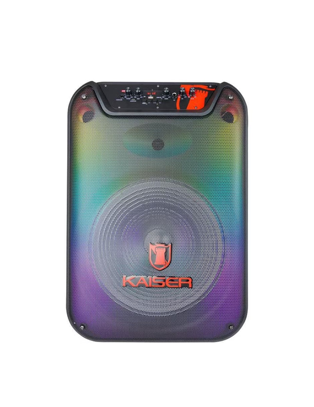 Bafle Kaiser KSW 3515 15" 25,000 W PMPO con llantas y micrófono