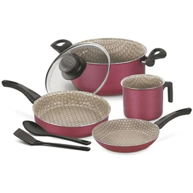 Batería de Cocina Tramontina 20599/761/789 Paris Rojo 7 Piezas
