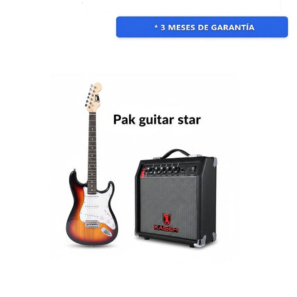 Pack Guitar Star Amplificador Mitzu KAG-2001 para guitarra 6.5 con BOOTS 25W RMS + Guitarra Electrica KGE-3902 STRATOCASTER 39 de Madera