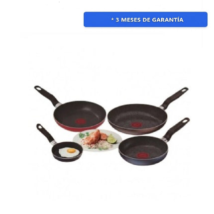 Juego de Sartenes Expert Chef T-Fal 1582700 4 Piezas Antiadherente Aluminio Negro