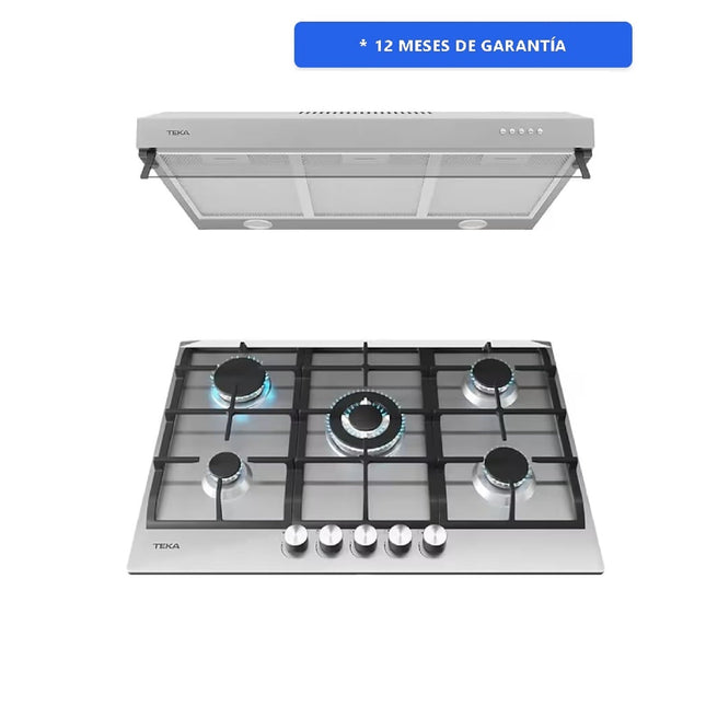 Paquete de Campana + Parrilla a Gas Teka Duetto Deluxe 75 (CPX 84220 KCL / GBS 7531 DIB3 BK)