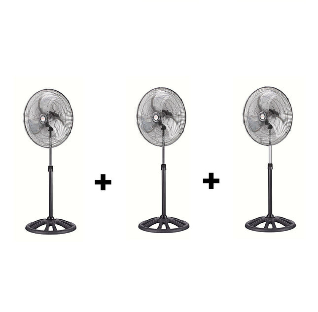 Paquete 3x Ventilador De Pedestal Mytek 3397 Parrilla/aspas Metal 18''