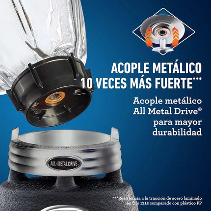 Licuadora clásica Oster negra vaso de vidrio BLSTBPST013