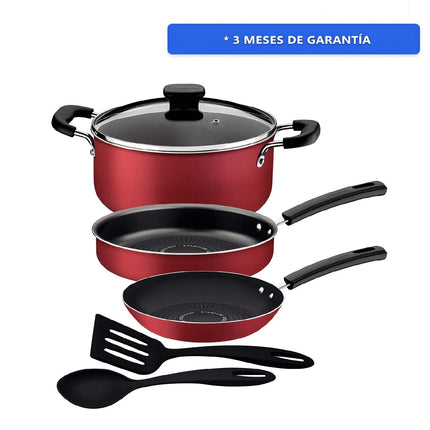 Batería de Cocina Tramontina 27899433 Sicília en Aluminio Rojo 6 Piezas