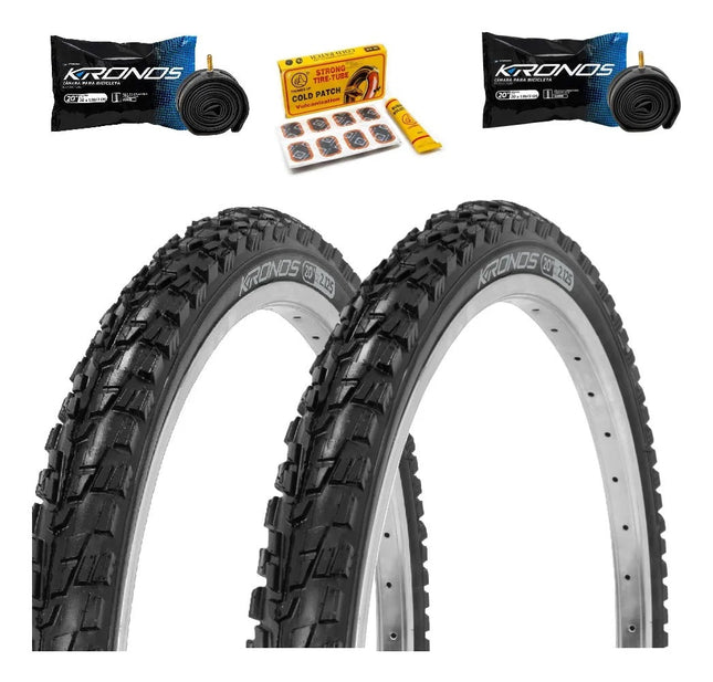 2 Llantas R20 Para Bicicleta De Montana + 2 Camaras + Parche