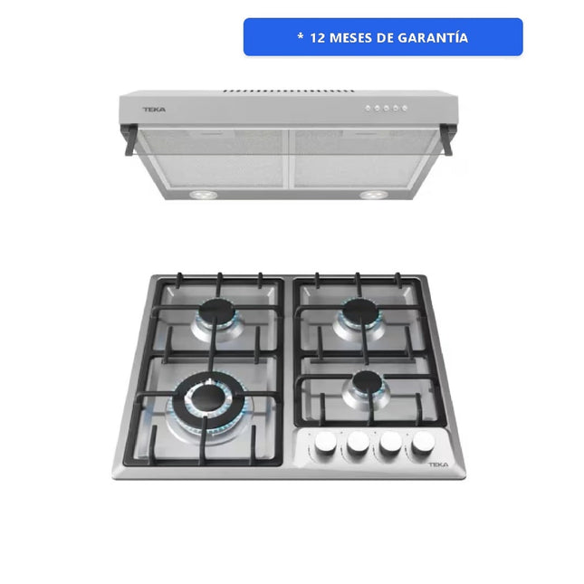 Paquete Teka Duetto Deluxe 60 – Campana + Parrilla a Gas (CPX 64220 KCL / GSX 6422 DIB3 IX)