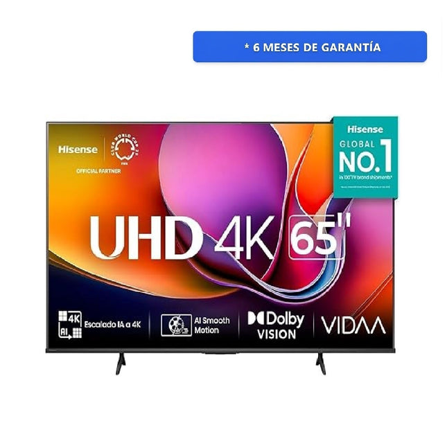 Pantalla Hisense 65A65NV 65'' Smart Hisense TV 4K UHD