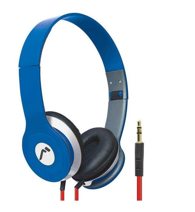 Audífonos Diadema Mitzu Mh-5026bl color Azul Plegables Aislantes