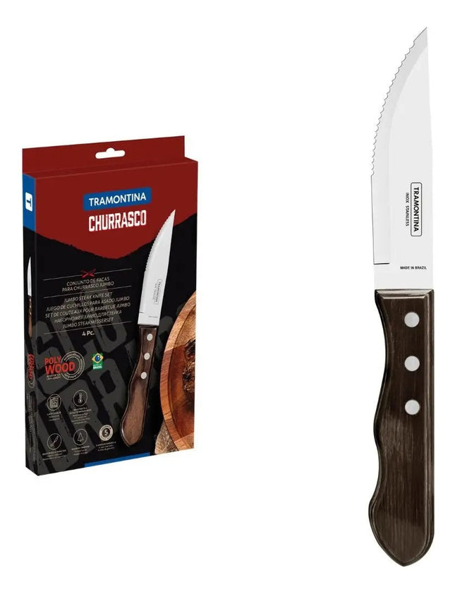 Set Cuchillos Para Asado Tramontina Polywood 21199931 Acero