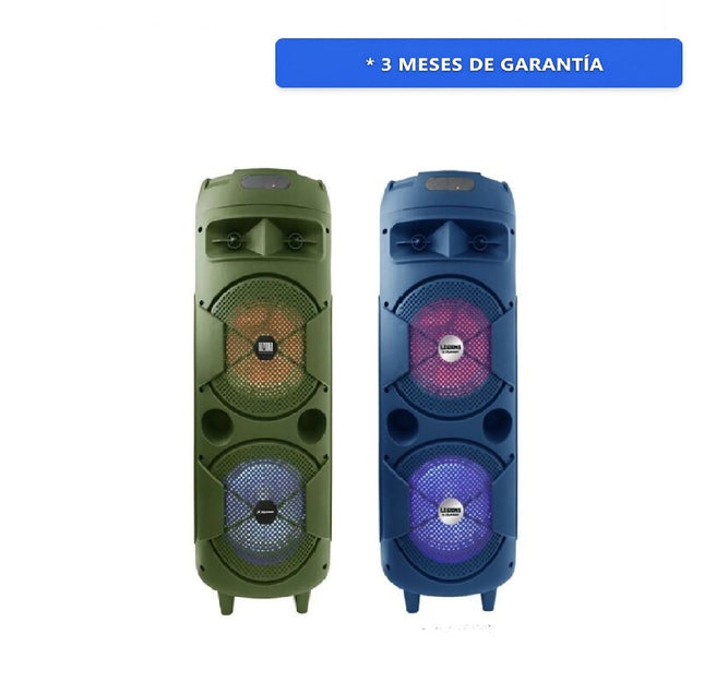 Paquete Bafles Fussion 2X8"40,000 W PBS-2X8004GR Bazooka Verde + Legions PBS-2x8004BL Azul