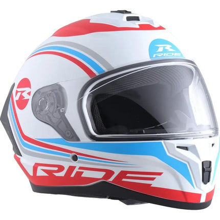 Casco Motociclista Integral Track El Fearless Bco/ Rj Xl