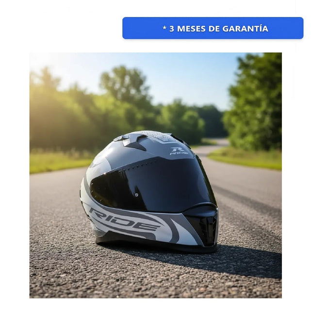 Casco Motociclista Track Sc Triade Gris/ Azul L