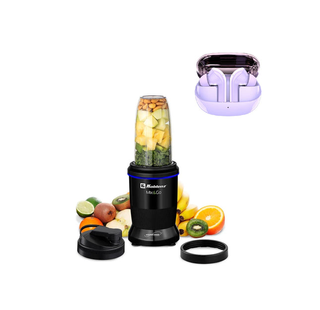 Nutri Procesador Koblenz ENS DE BKM 800 1000w Mix & Go + Audifonos de regalo