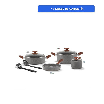 Bateria Lamex 68198 Stone 360 9 Pzs 3.2MM Mangos de Madera