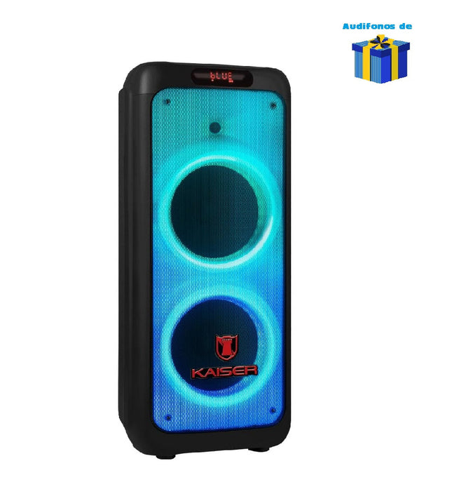 Bocina Kaiser MSA-2016 portátil recargable con reproductor FM  + Audifonos de regalo