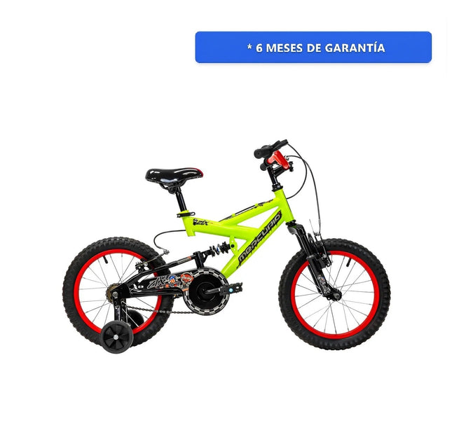 Bicicleta Mercurio Ztx Doble Suspensión Rodada 16 Verde