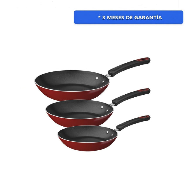 Juego de Sartenes Tramontina 27899190  Everyday redondos rojo