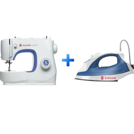 Combo Maquina de Coser Singer M3405 + Plancha SteamChoice 1200 watts
