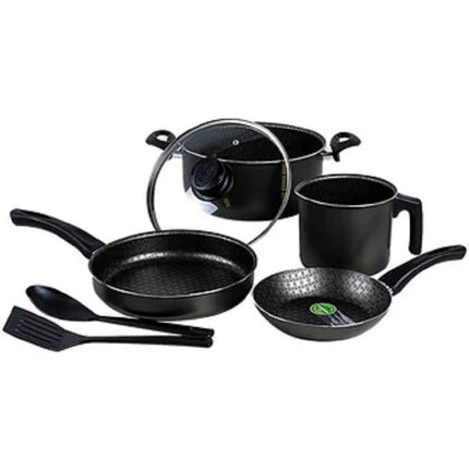 BATERÍA DE COCINA TRAMONTINA PARIS 20599/389 7 PIEZAS NEGRA