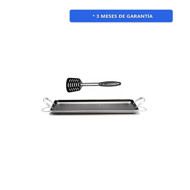 Plancha Comal LAMEX 65012 Grill Texas con Volteador de Nylon 4.0MM