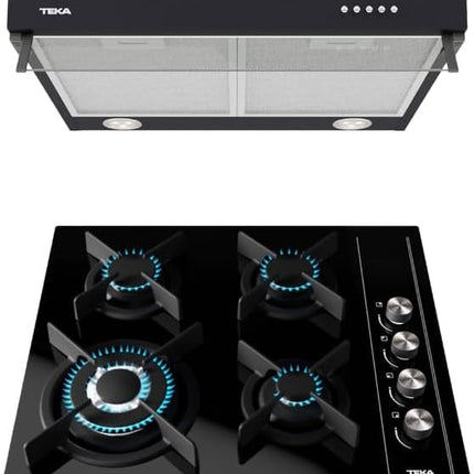 Combo Parrilla de Gas Empotrable + Campana Teka DUETTO CRYSTAL-60