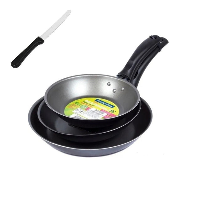 Juego De Sartenes Tramontina 20298671 Turim Granito 3 Piezas + Cuchillo de Regalo