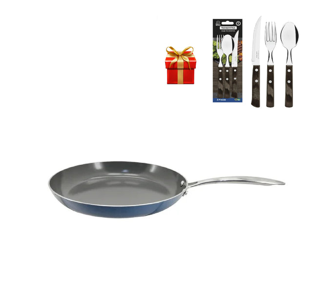 Sarten Tramontina 32301939 de 20cm Terrazo Ceramica 2 + Cubiertos de Regalo