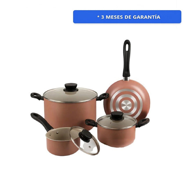 Bateria De Cocina Tramontina Linz 28299308 7 Pz Antiadherente Nude