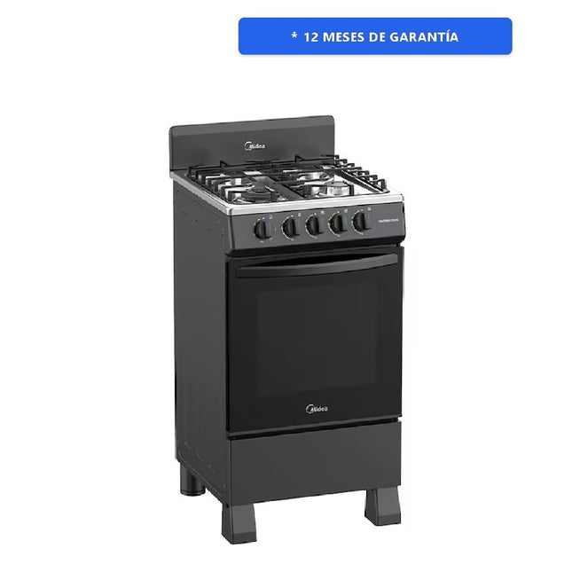 Estufa Midea MGS20FS1BIABB  de Piso 20 Pulgadas 4 Quemadores de Gas Termocontrol