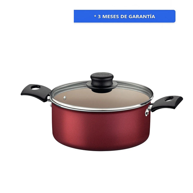Cazuela Tramontina 20261722 Turim de 22cm Roja y 3,7 litros con tapa