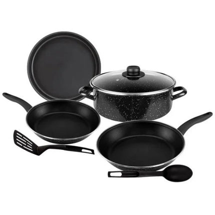 Bateria Ekco / Vasconia 964174 de 7 pzs Adana Esmaltado Negro