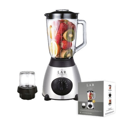 Combo Licuadora LAR LARLB-0003 1.5L 300w de vidrio + Juego de Cubiertos Tramontina 23498630 Plenus 25 Piezas Gris