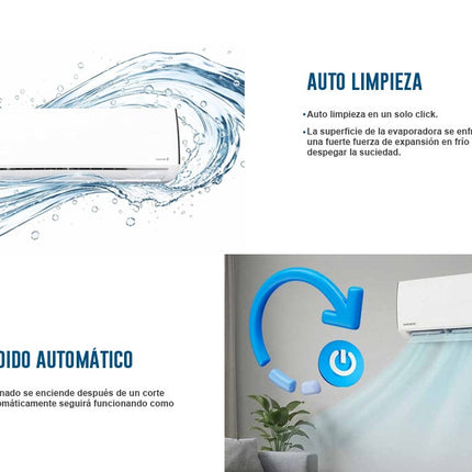 Aire Minisplit Daewoo Prime clima EBDIH102G Frío / Calor Inverter 220 12,000btus (1 Tonelada)