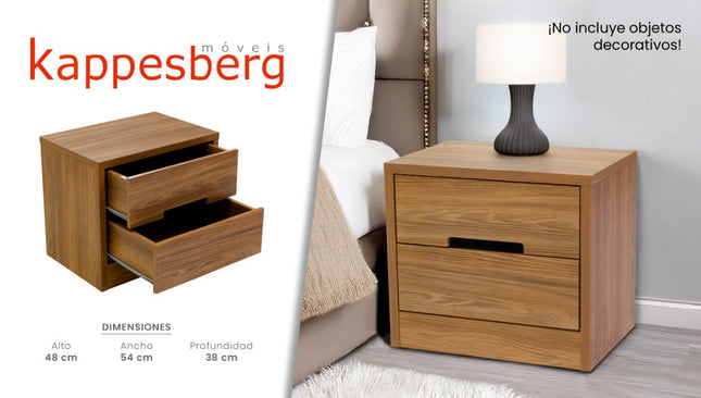 BURO KAPPESBERG S822 NG BUR&nbsp; DE 48X54X38CM CON 2 CAJONES COLOR NOGUEIRA