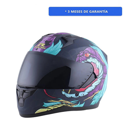 Casco Motociclista Integral Track Hr Beastic Ngo/ver L