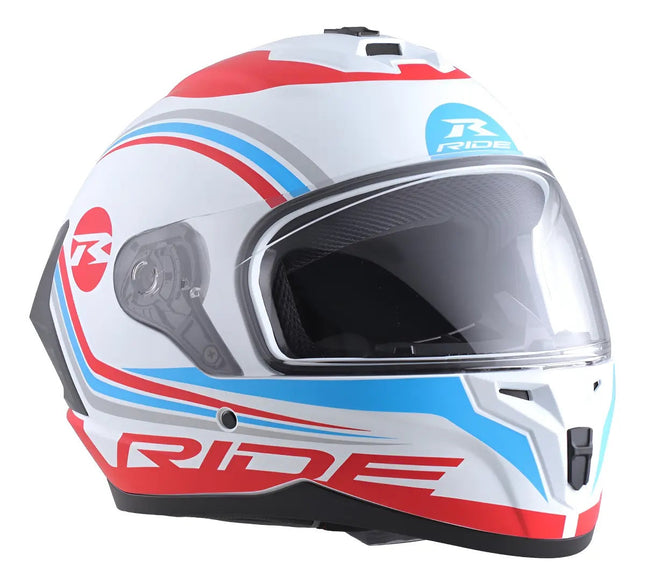 Casco Motociclista Integral Track El Fearless Bco/ Rj Xl