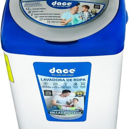 Paquete Dace Lavadora Manual DACE LA11101/ LA121PPBA Blanca 12 Kg 1 Tina Solo lava +  Centrifugadora 8 Kilos Blanca DACE SD37
