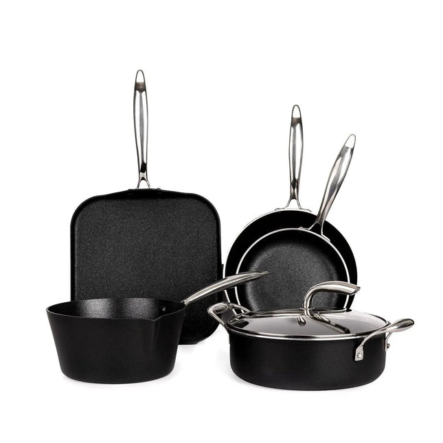 Batería de Cocina 6 Piezas Vasconia 70010456 Urban de Aluminio Negro
