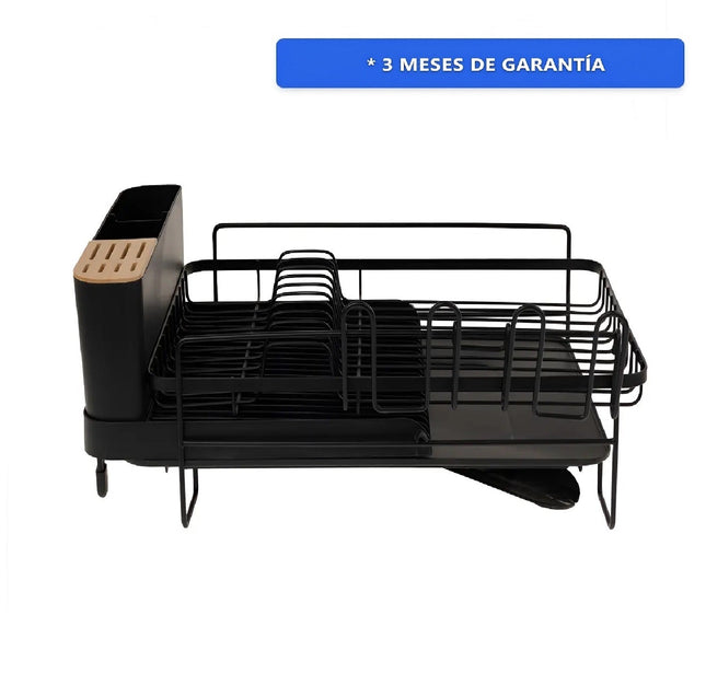 Escurridor de Platos Extensible Vasconia Esencial ES Negro para Tarja