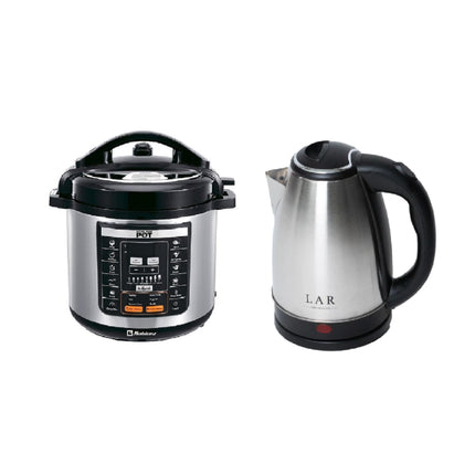 Combo Olla de presión Koblenz Kitchen Magic Pop KMP-1000 IN electrica + Hervidor electrico LAR LARLB-0005 Capacidad de 1.5L 900w