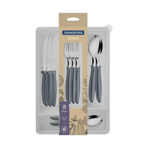 Juego de Cubiertos Tramontina 23498630 Plenus 25 Piezas Gris