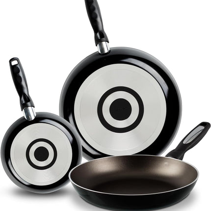 Juego de Sartenes Vasconia 3PACKGRAYSTD Antiadherente 3 Piezas de Aluminio Negro