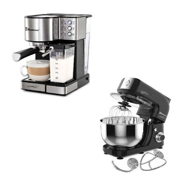 COMBO Batidora Koblenz BPKM-800 de pedestal 6 Vel Tazón 4.8 L + Cafetera Espresso & Latte CKM-1350 IN 1,350 Watts