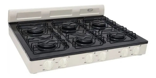 Parrilla Fraga P330 A Gas 6 Quemadores Porcelanizada Negro Almendra