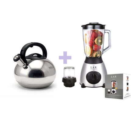 Tetera Perla CW-K013T 5lts Acero Inoxidable  + Licuadora LAR LARLB-0003 1.5L 300w de vidrio