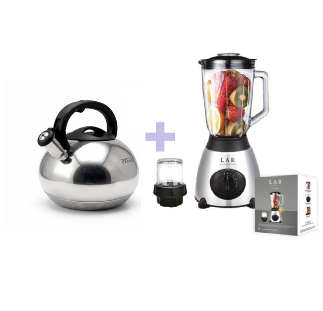 Tetera Perla CW-K013T 5lts Acero Inoxidable  + Licuadora LAR LARLB-0003 1.5L 300w de vidrio
